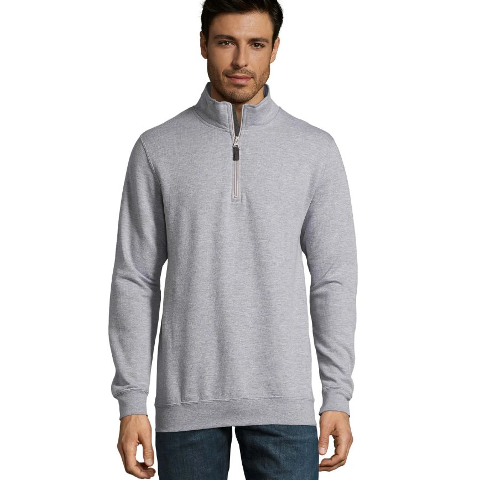Світшот з коміром стійкою SOL'S Stan - Сірий меланж / 3XL