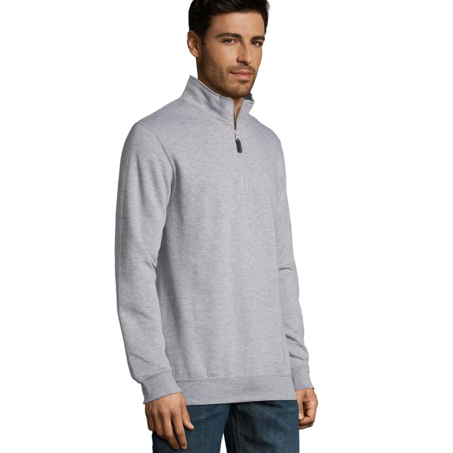 Світшот з коміром стійкою SOL'S Stan - Сірий меланж / 3XL