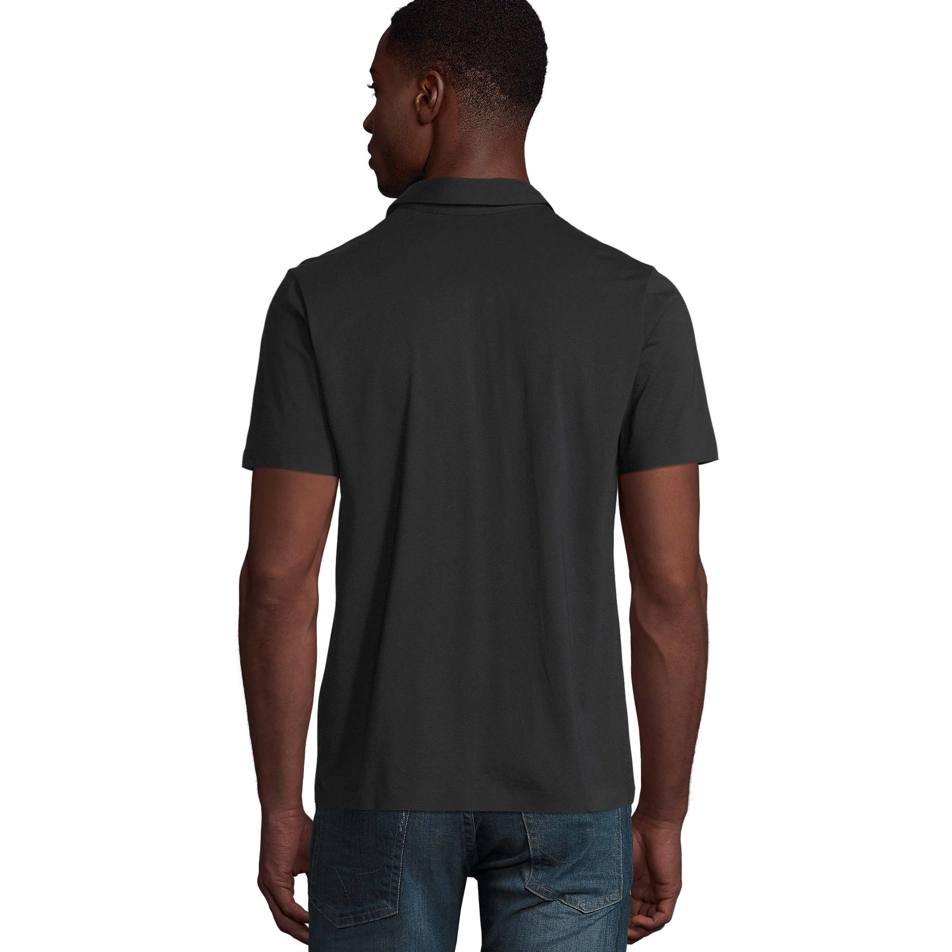 Футболка поло чоловіча NeoBlu Relax Oscar - Насичений чорний / 3XL