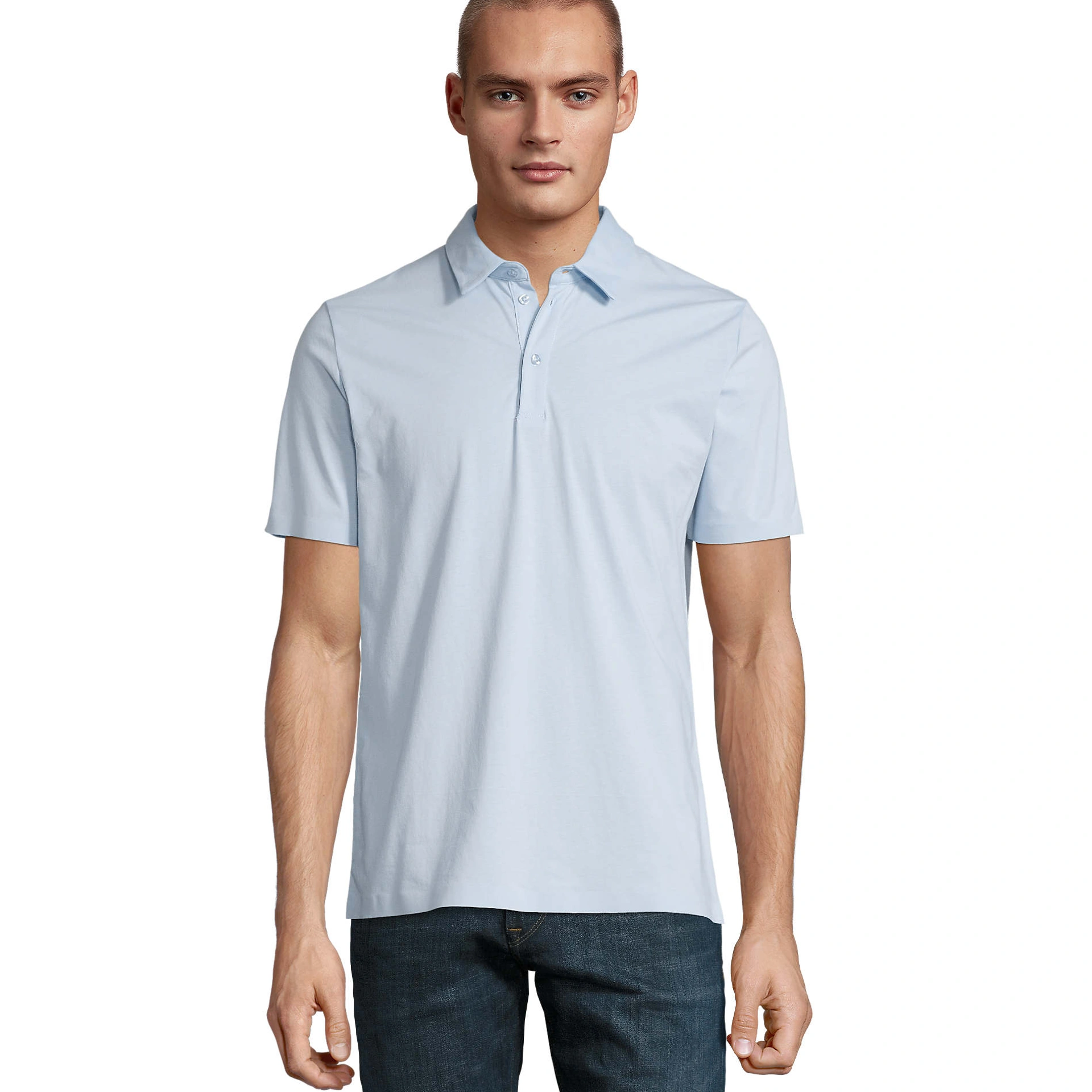 Футболка поло чоловіча NeoBlu Relax Oscar - Блідо-блакитний / 3XL