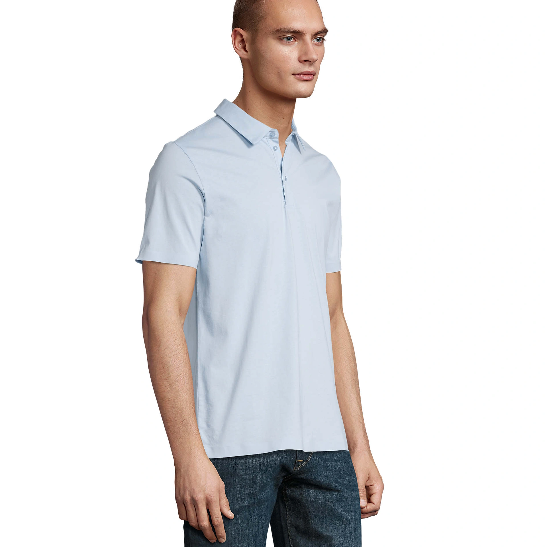 Футболка поло чоловіча NeoBlu Relax Oscar - Блідо-блакитний / 3XL