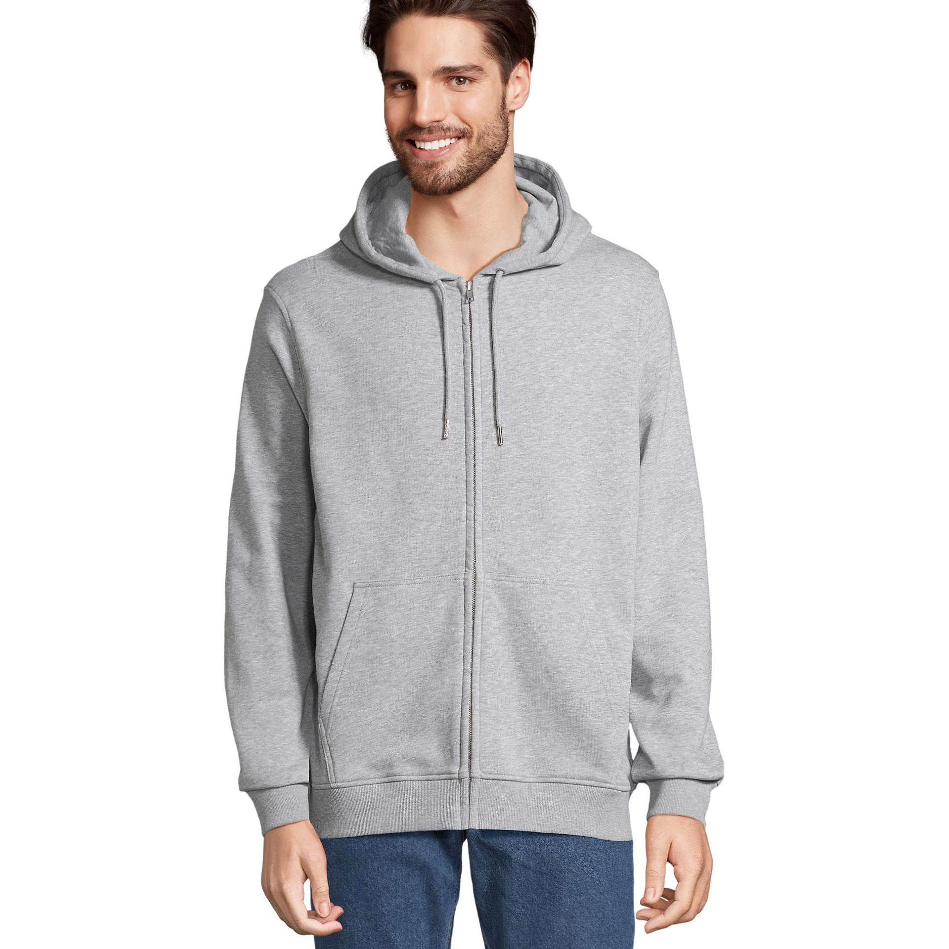 Худі на блискавці SOL'S Calipso - Сірий меланж / 3XL
