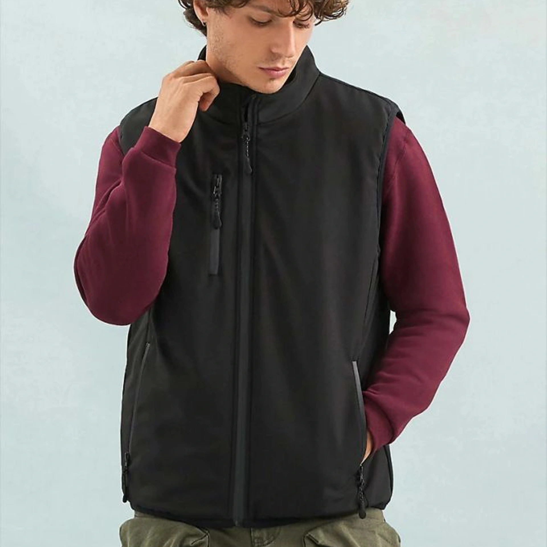 Жилет софтшел SOL’S Falcon Padded BW - Чорний / 3XL