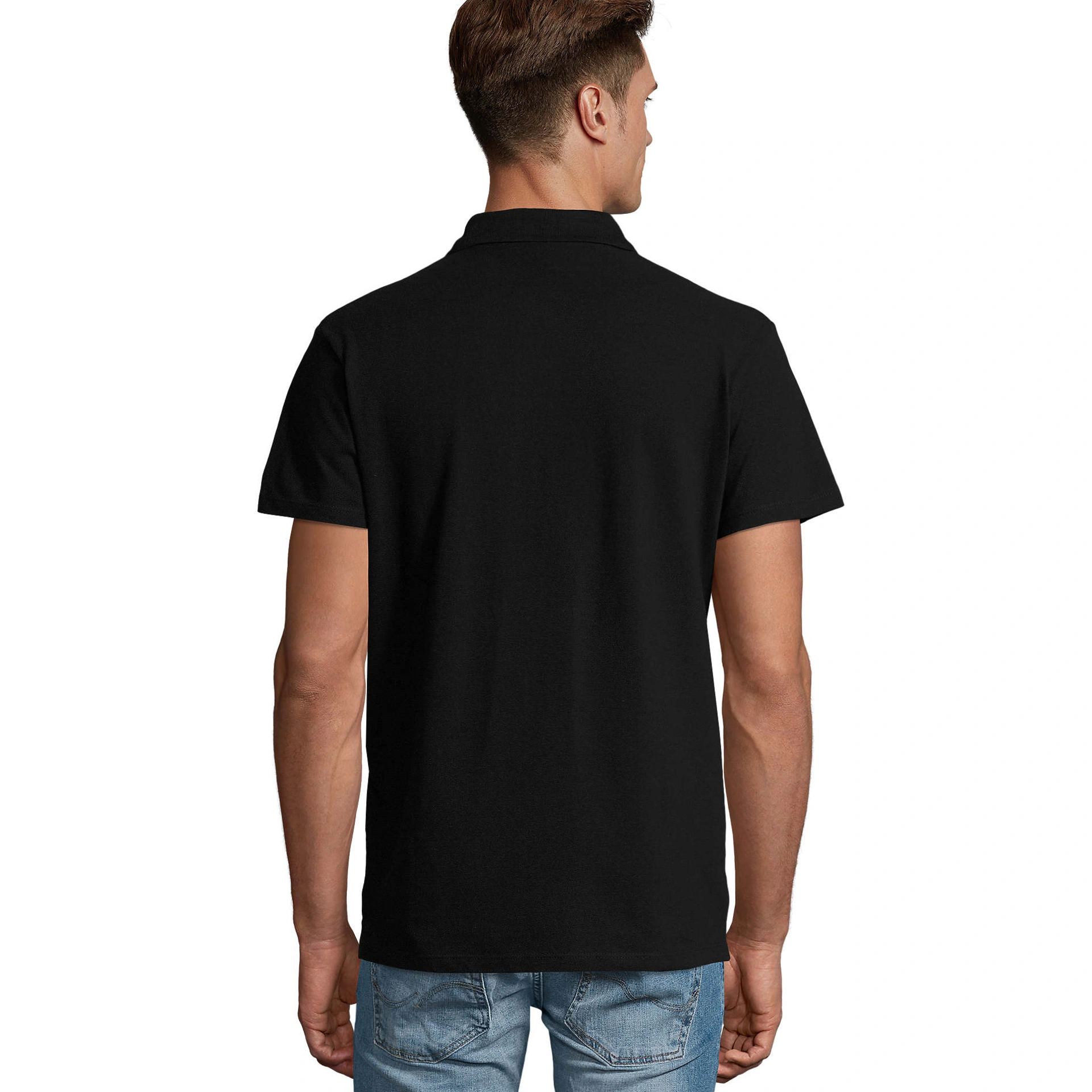 Футболка поло SOL'S Spring II - Чорний / 3XL