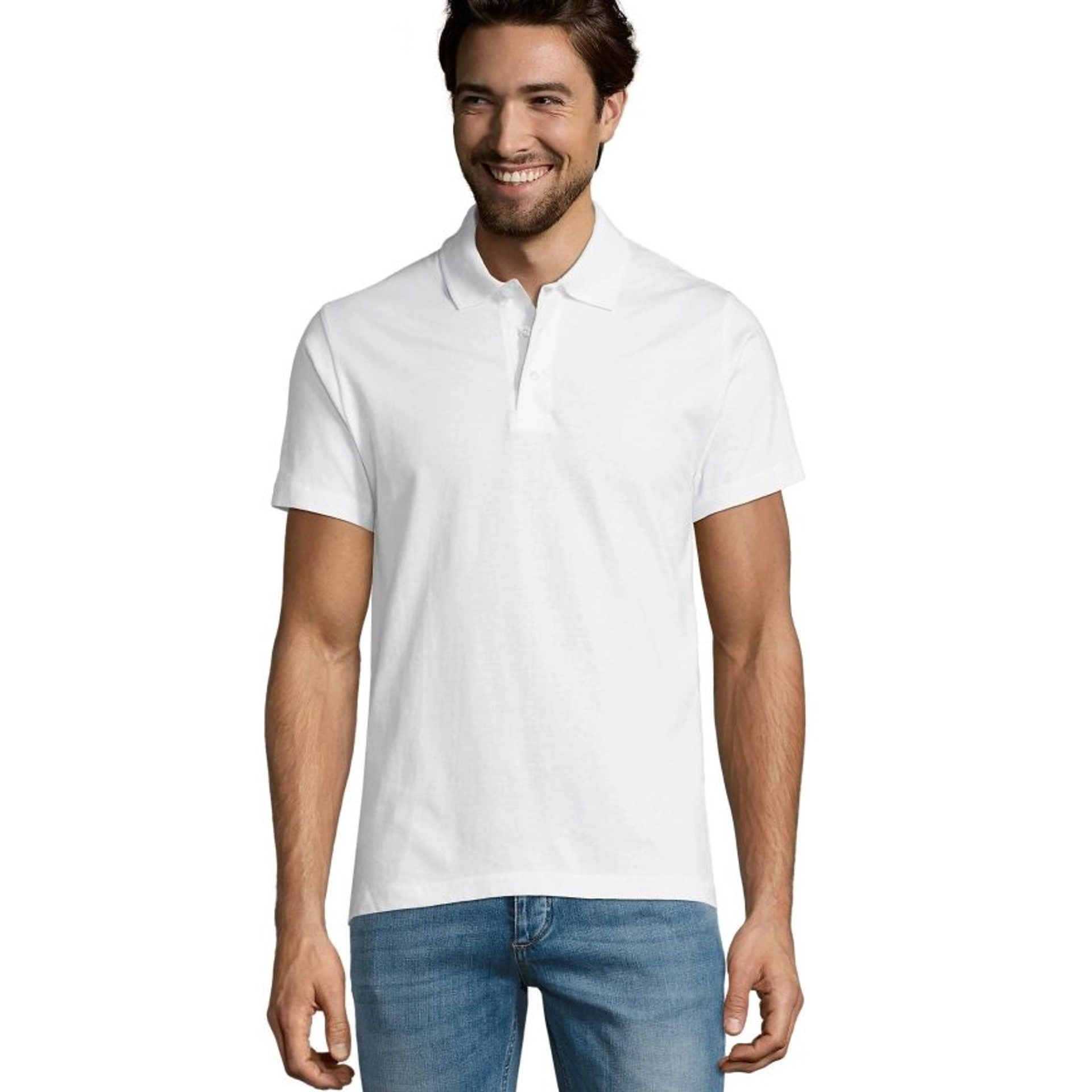 Футболка поло чоловіча SOL'S Prescott - Білий / 3XL