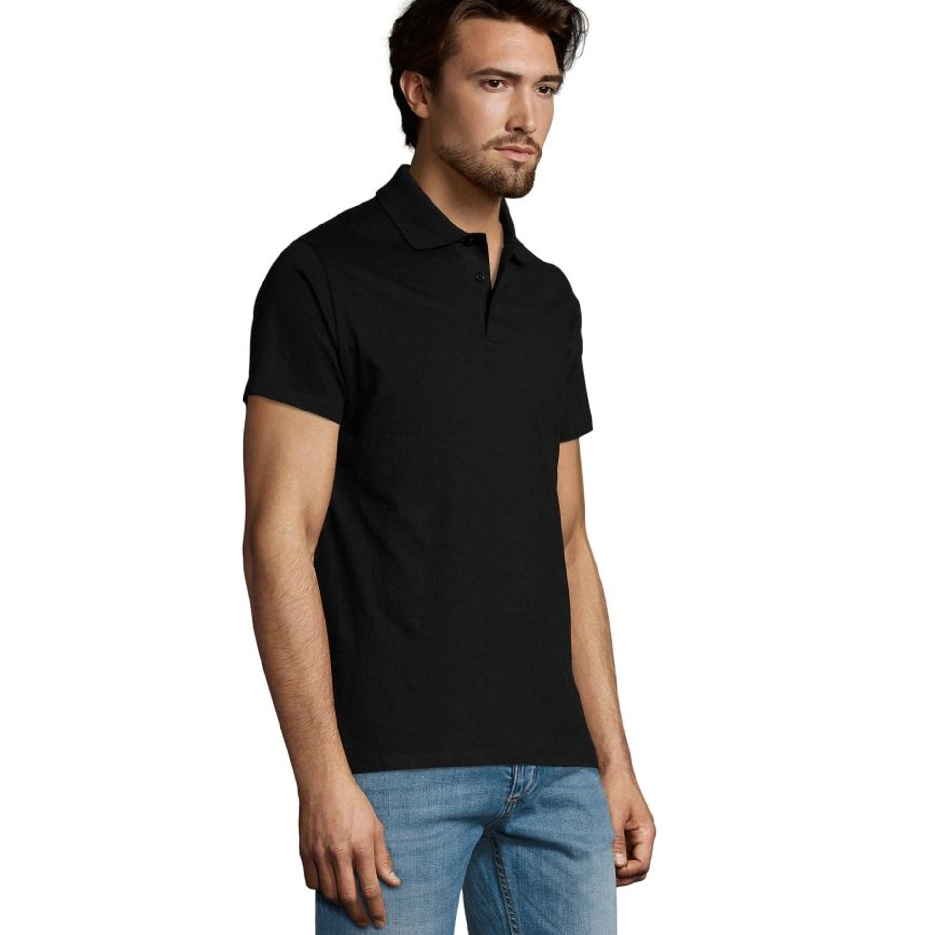 Футболка поло чоловіча SOL'S Prescott - Насичений чорний / 3XL