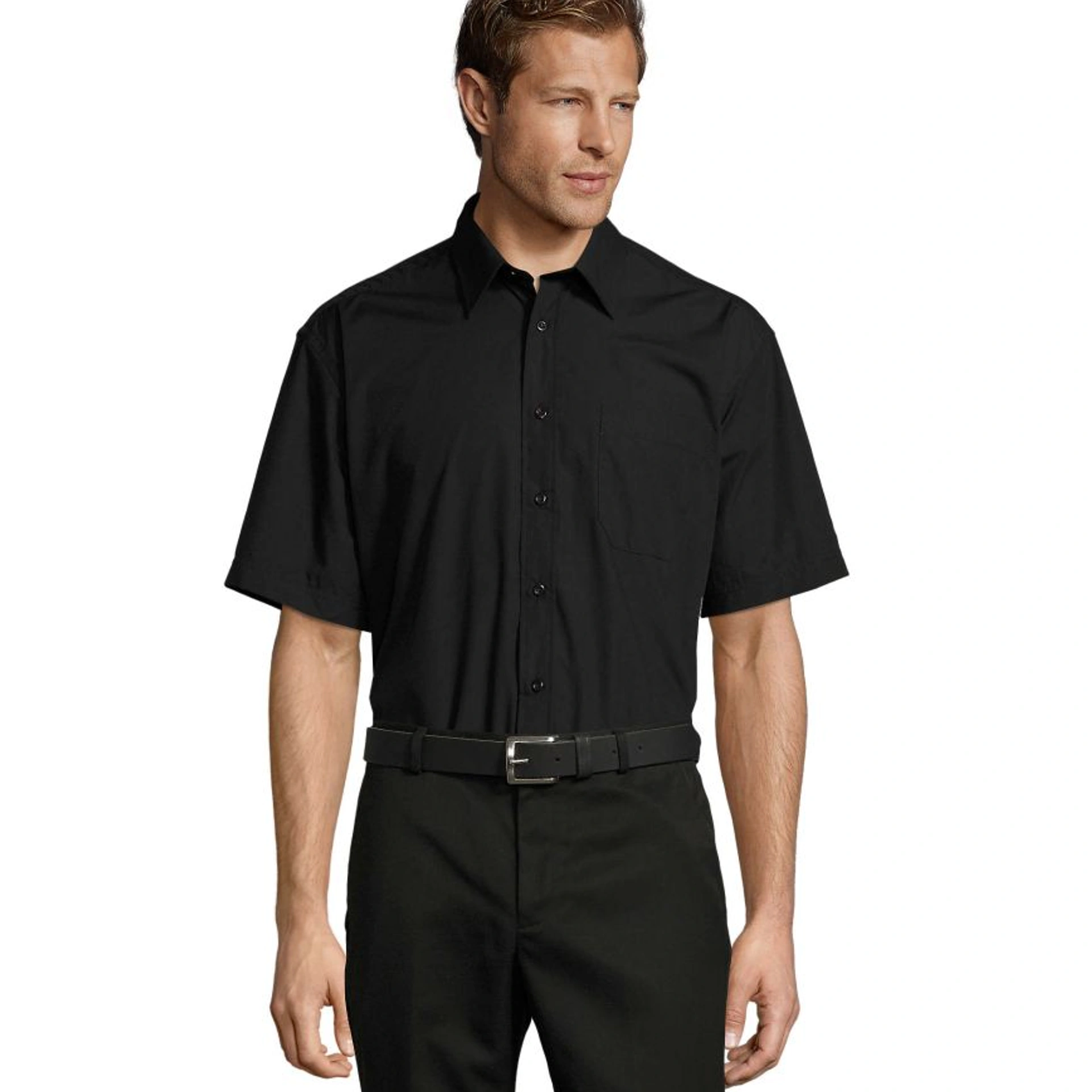 Сорочка чоловіча SOL'S Bristol Short Sleeve - Чорний / 3XL