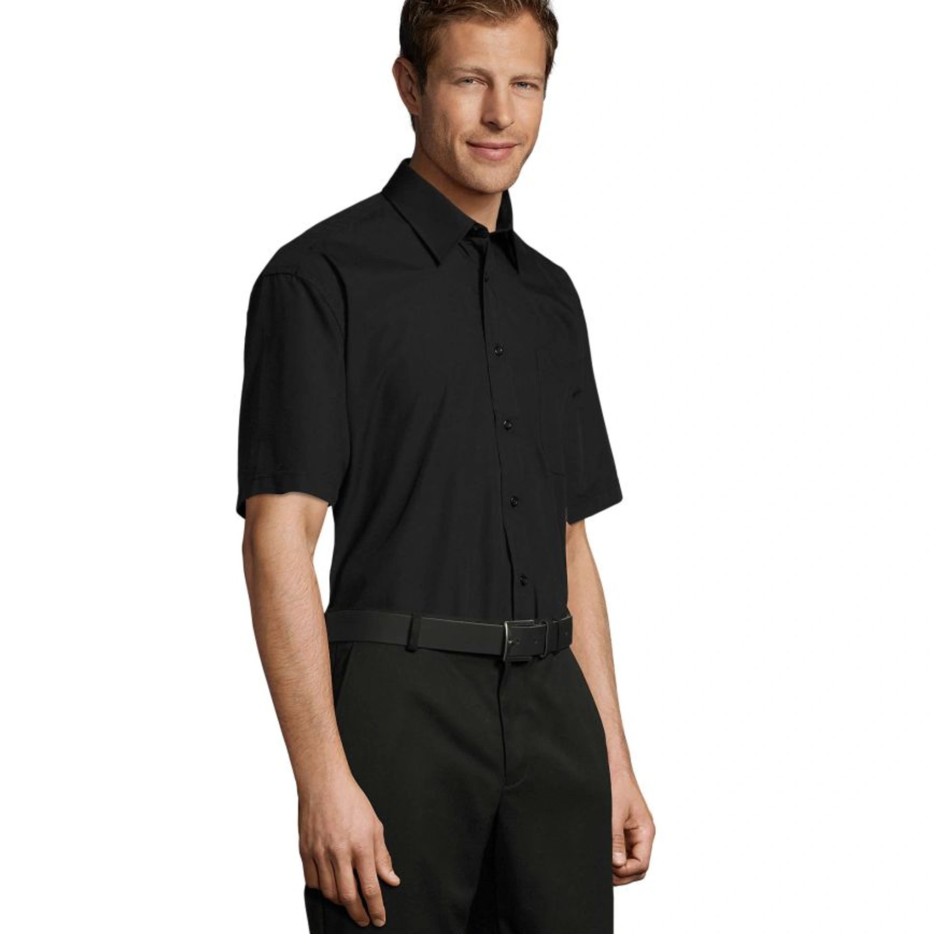 Сорочка чоловіча SOL'S Bristol Short Sleeve - Чорний / 3XL