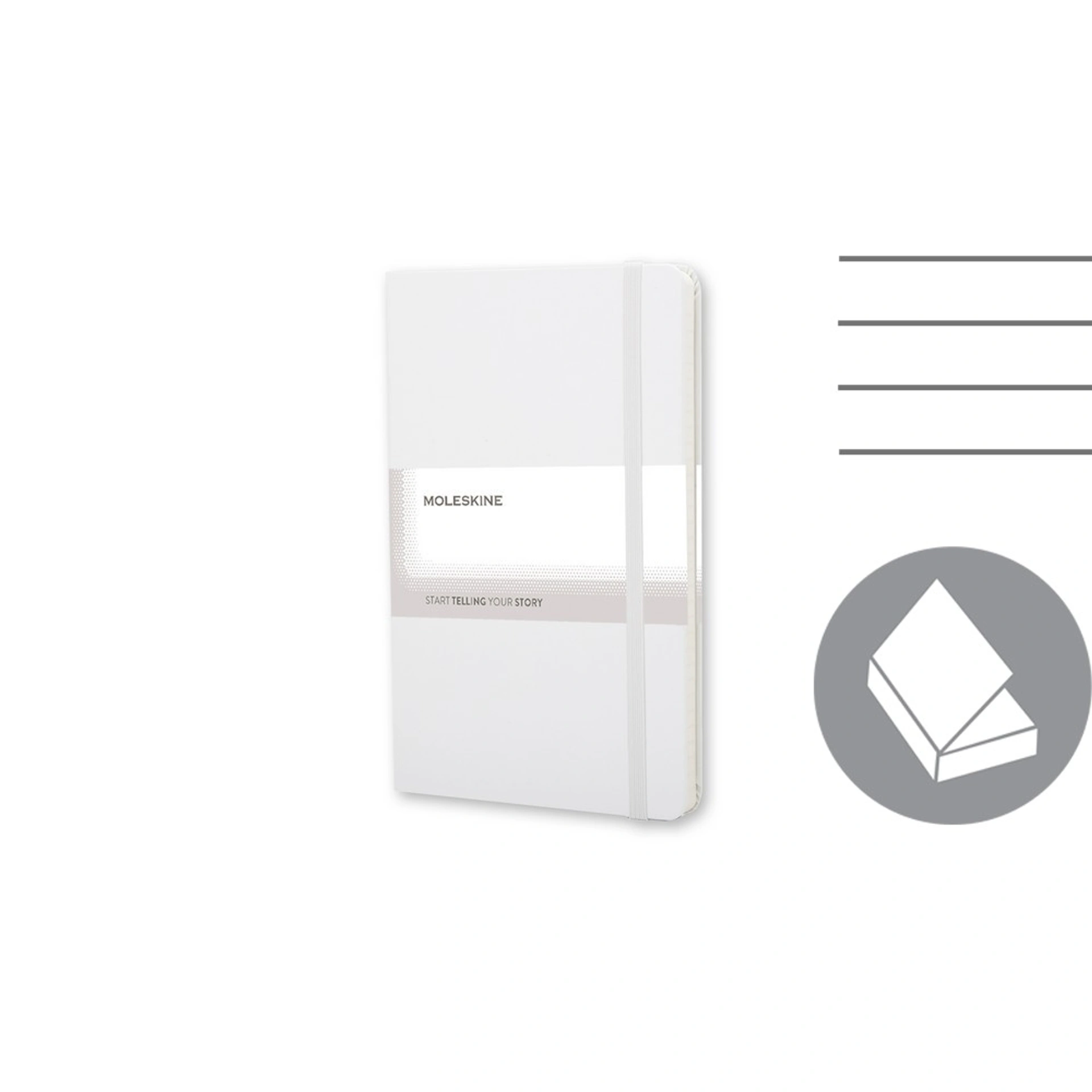 Блокнот в лінію А5 Voyager Moleskine, тверда обкладинка - Білий