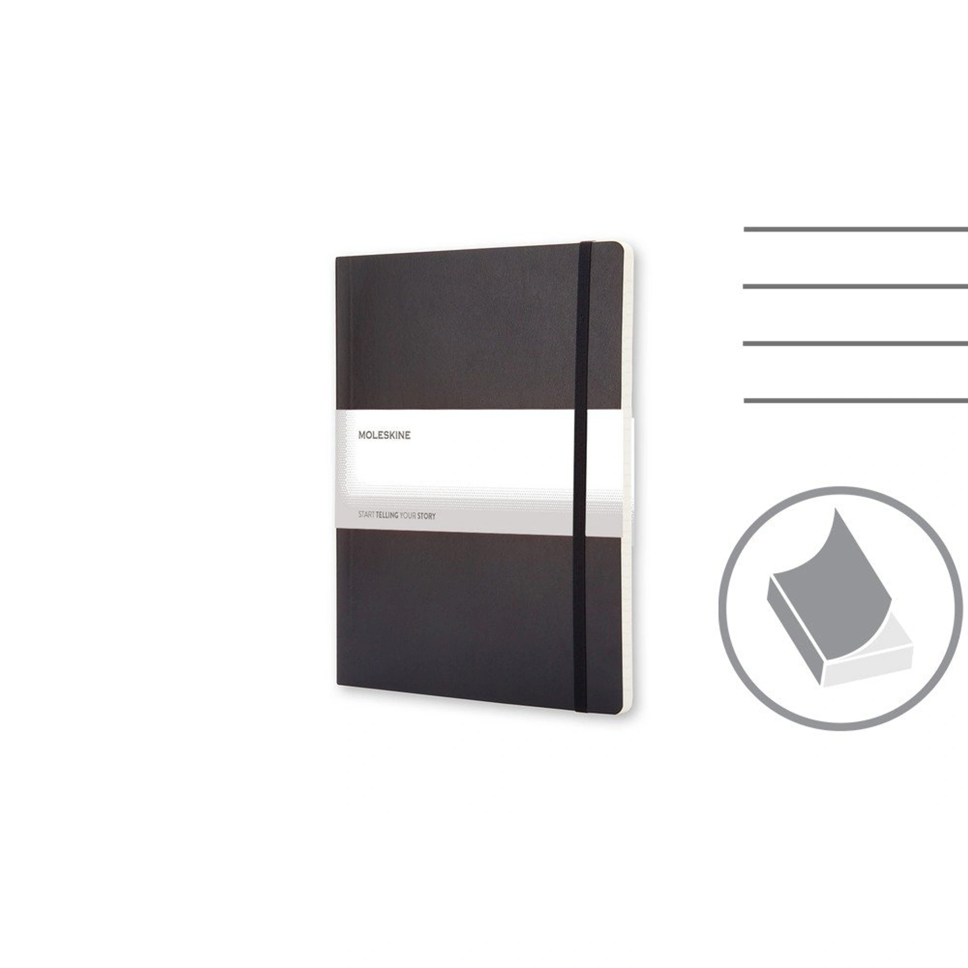Блокнот в лінію В5 Voyager Moleskine, м'яка обкладинка - Чорний