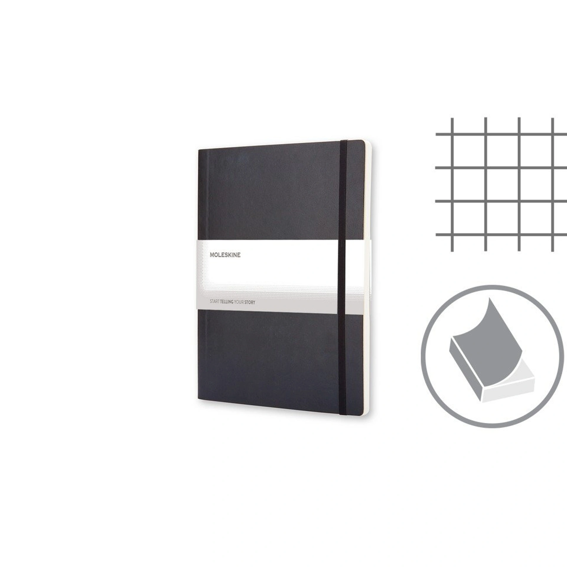 Блокнот в клітинку В5 Voyager Moleskine, м'яка обкладинка - Чорний