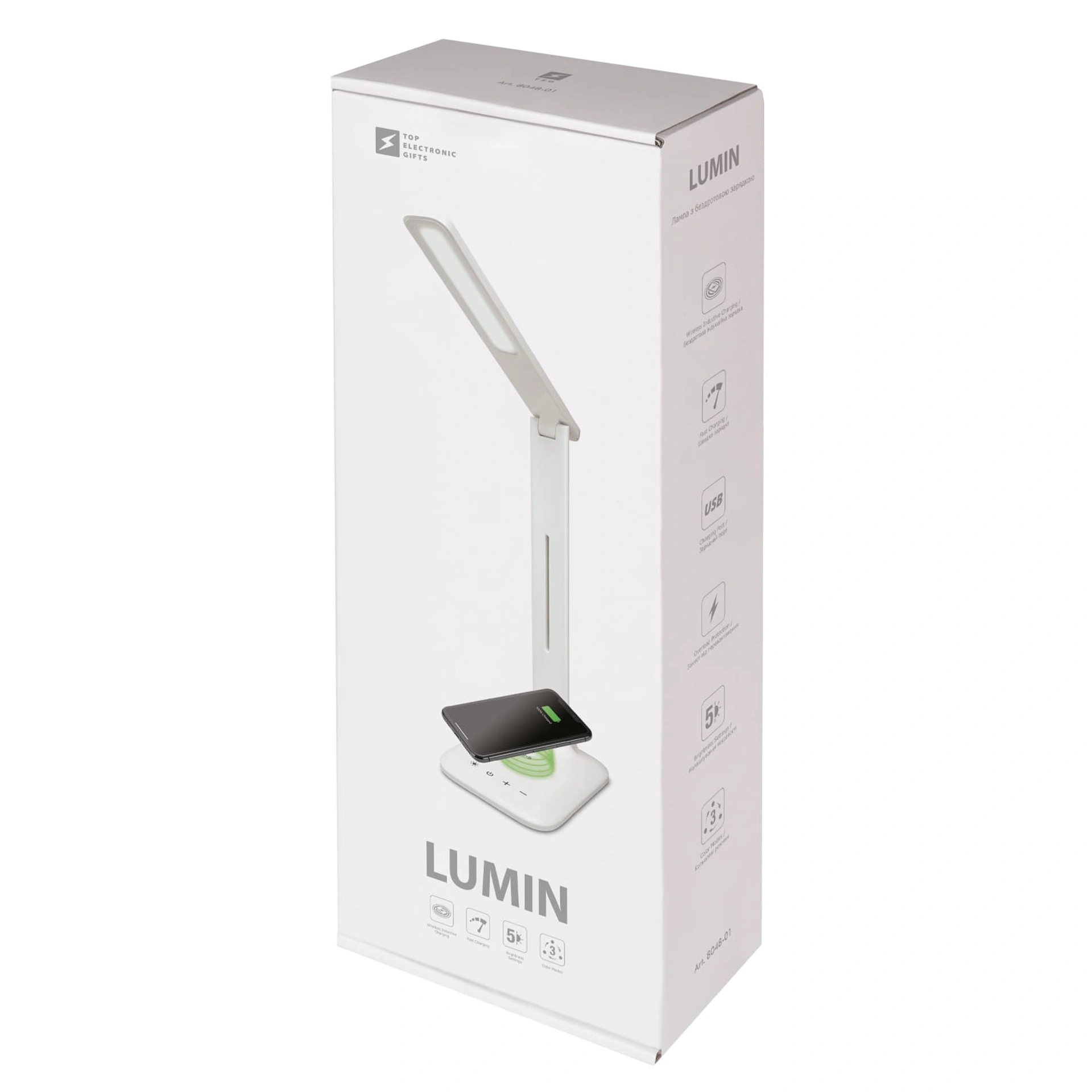 Лампа з бездротовою зарядкою Lumin, TM TEG - білий