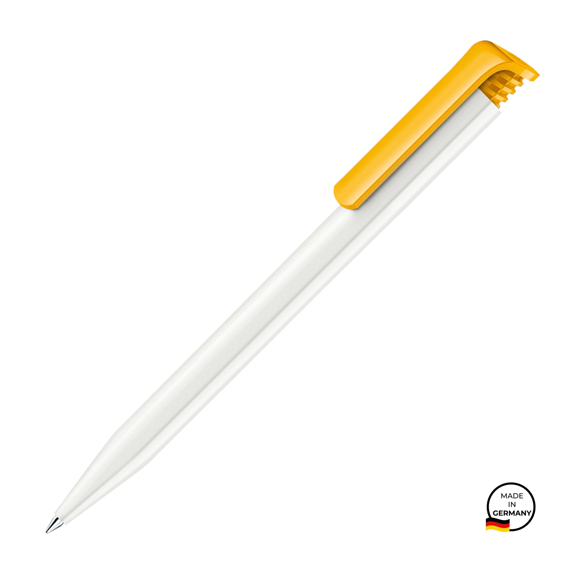 Ручка кулькова, пластикова Super Hit Polished Basic, ТМ Senator - white/yellow 7408