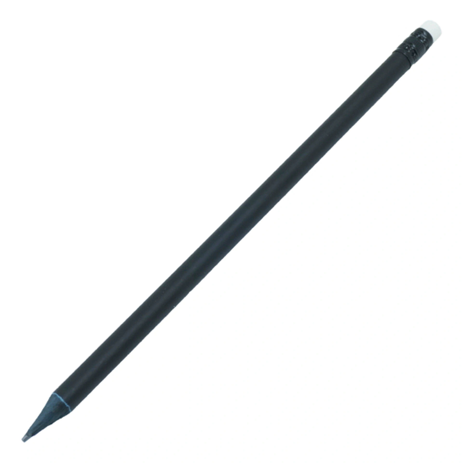 Олівець простий з гумкою, BLACK STRIPE, Ø7x190 мм - Чорний / Білий