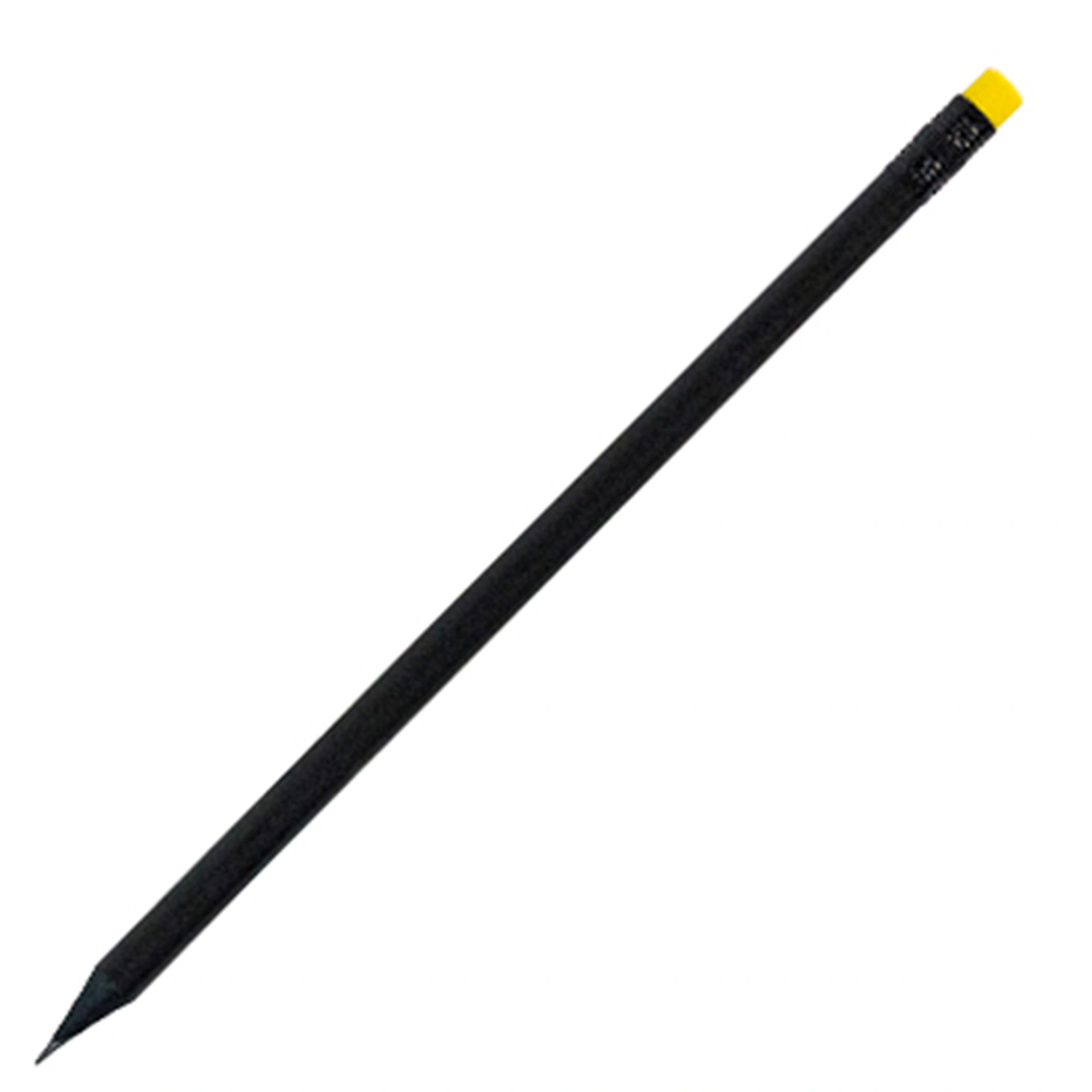 Олівець простий з гумкою, BLACK STRIPE, Ø7x190 мм - Жовтий / Чорний
