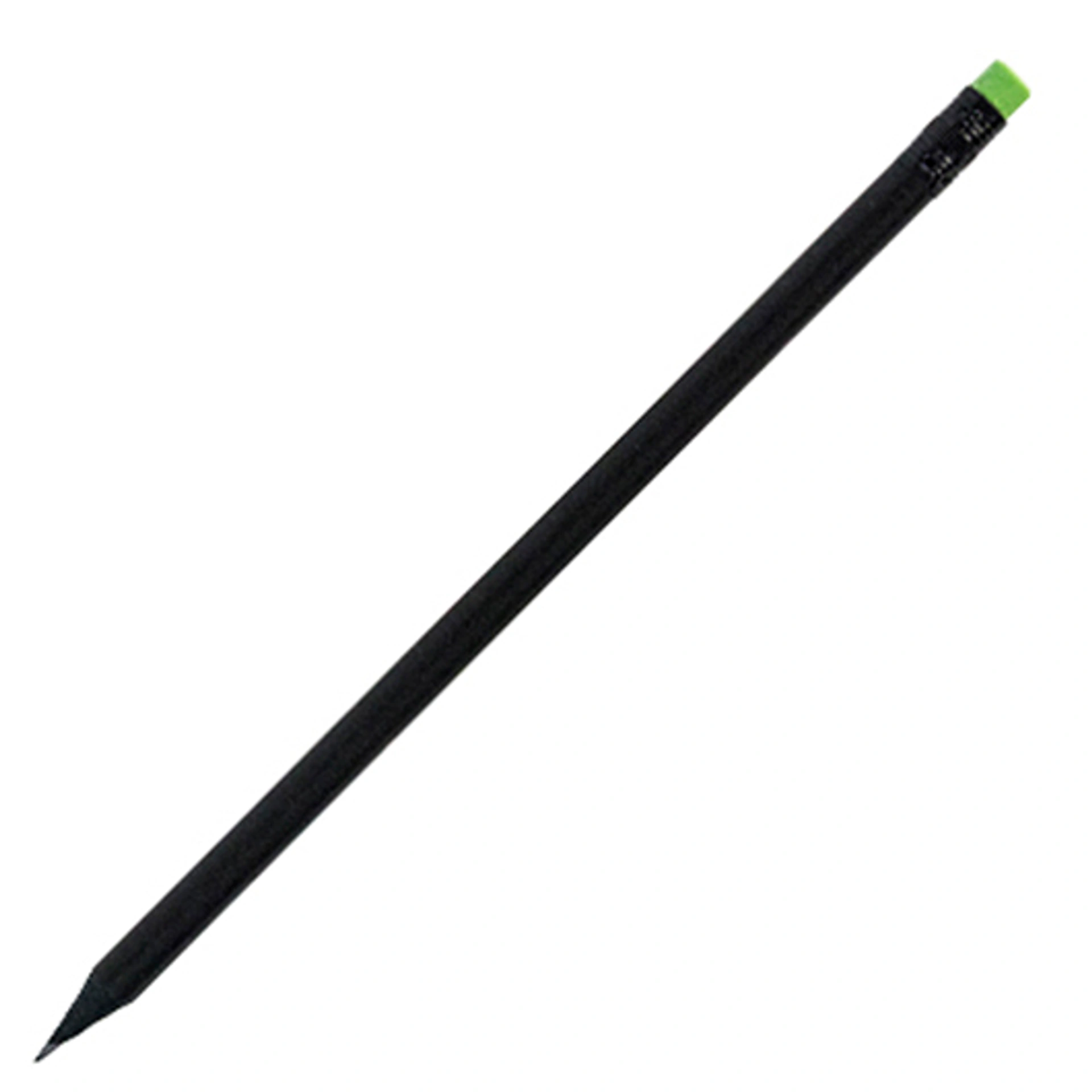 Олівець простий з гумкою, BLACK STRIPE, Ø7x190 мм - Зелений / Чорний