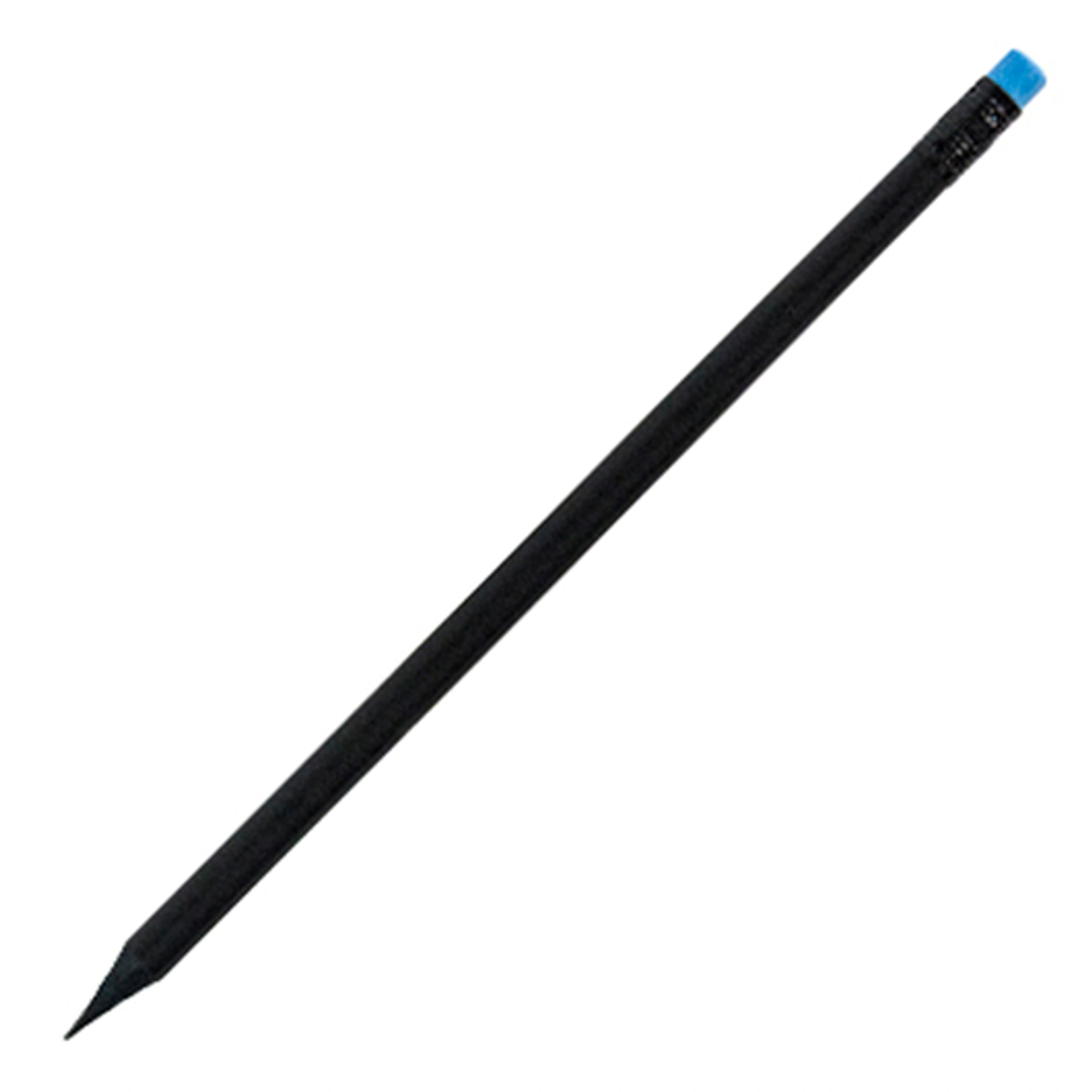 Олівець простий з гумкою, BLACK STRIPE, Ø7x190 мм - Зелений / Чорний / Блакитний