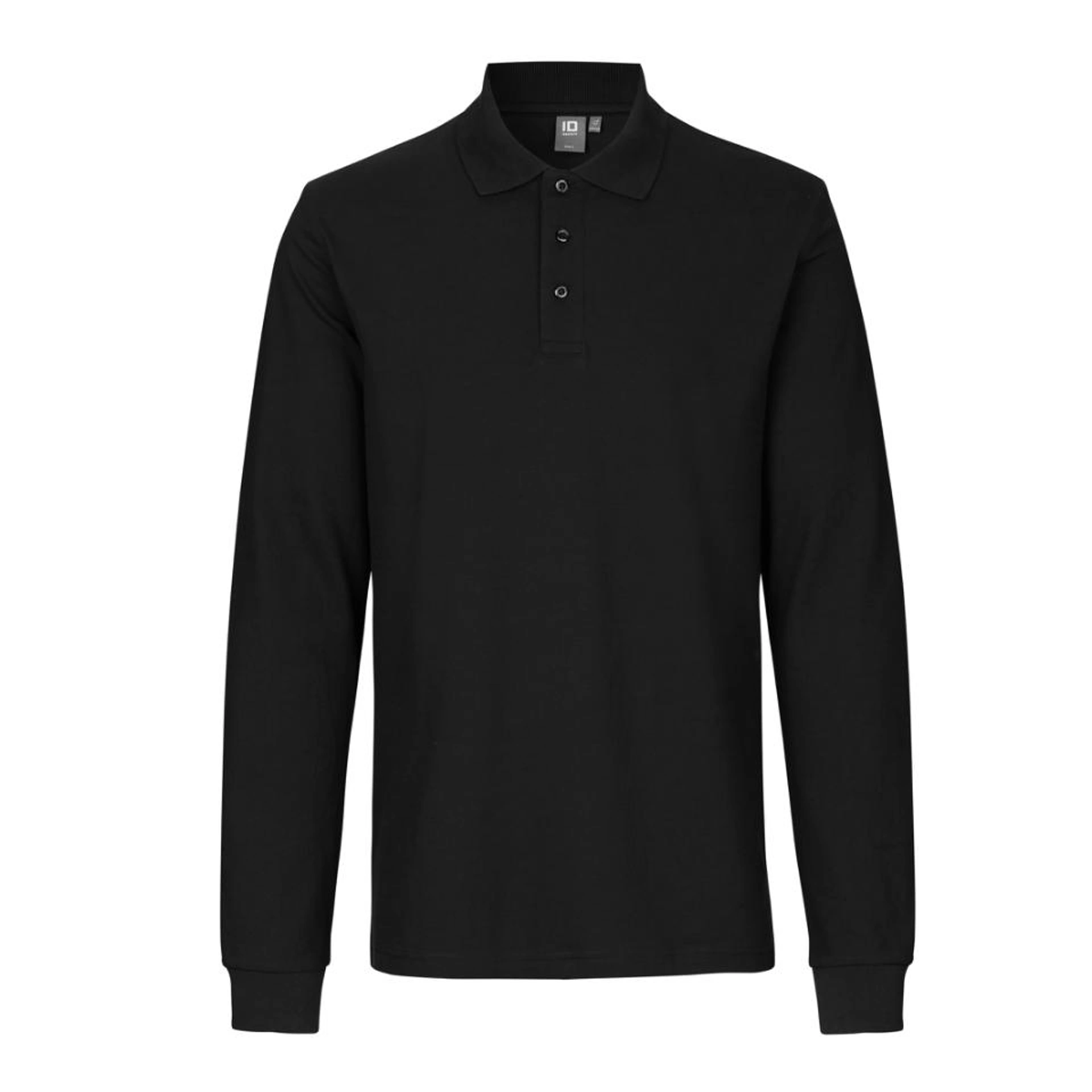 Лонгслів поло чоловіча ID Stretch - Чорний / 3XL