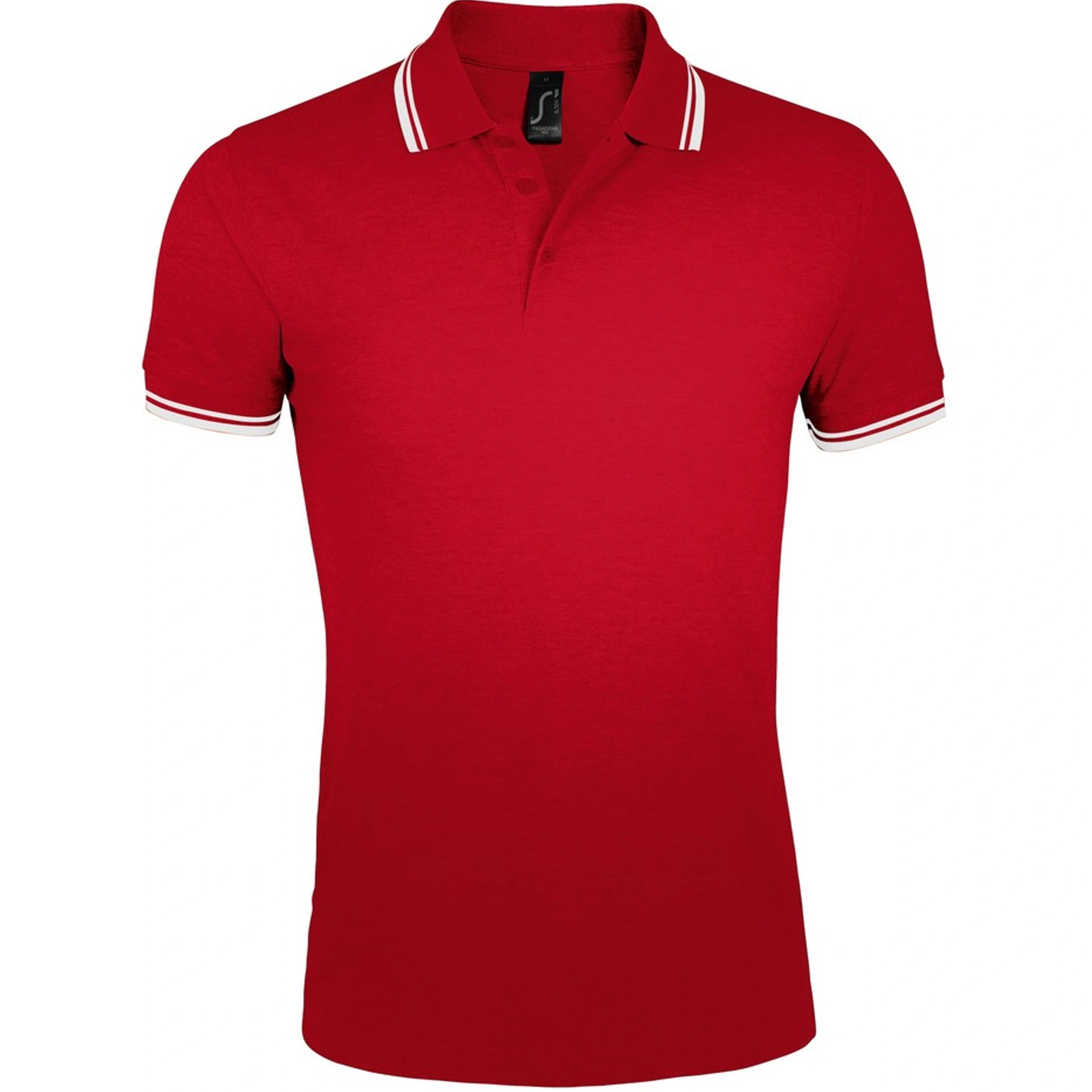 Футболка поло чоловіча SOL'S Pasadena - Червоний / білий / 3XL